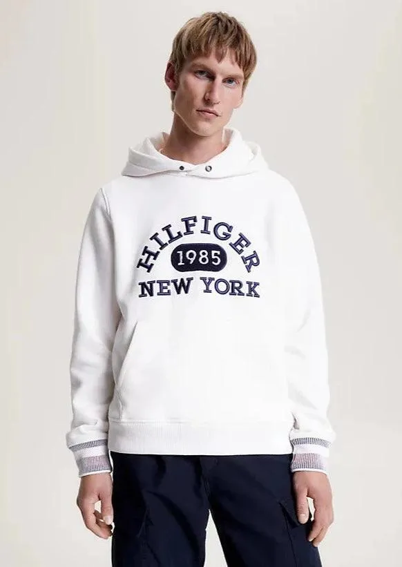 Sweat à capuche Tommy Hilfiger blanc en coton bio