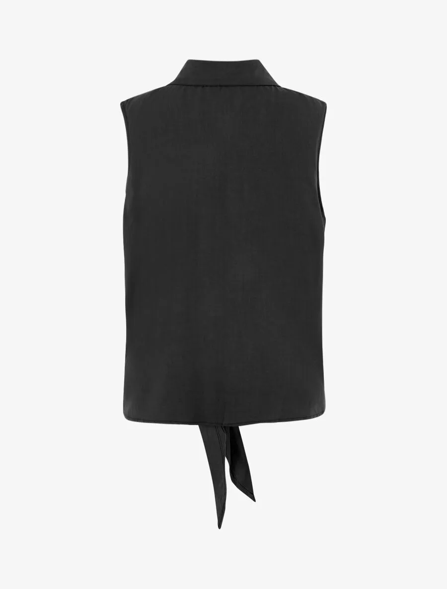 Black Chain Detail Tie Top