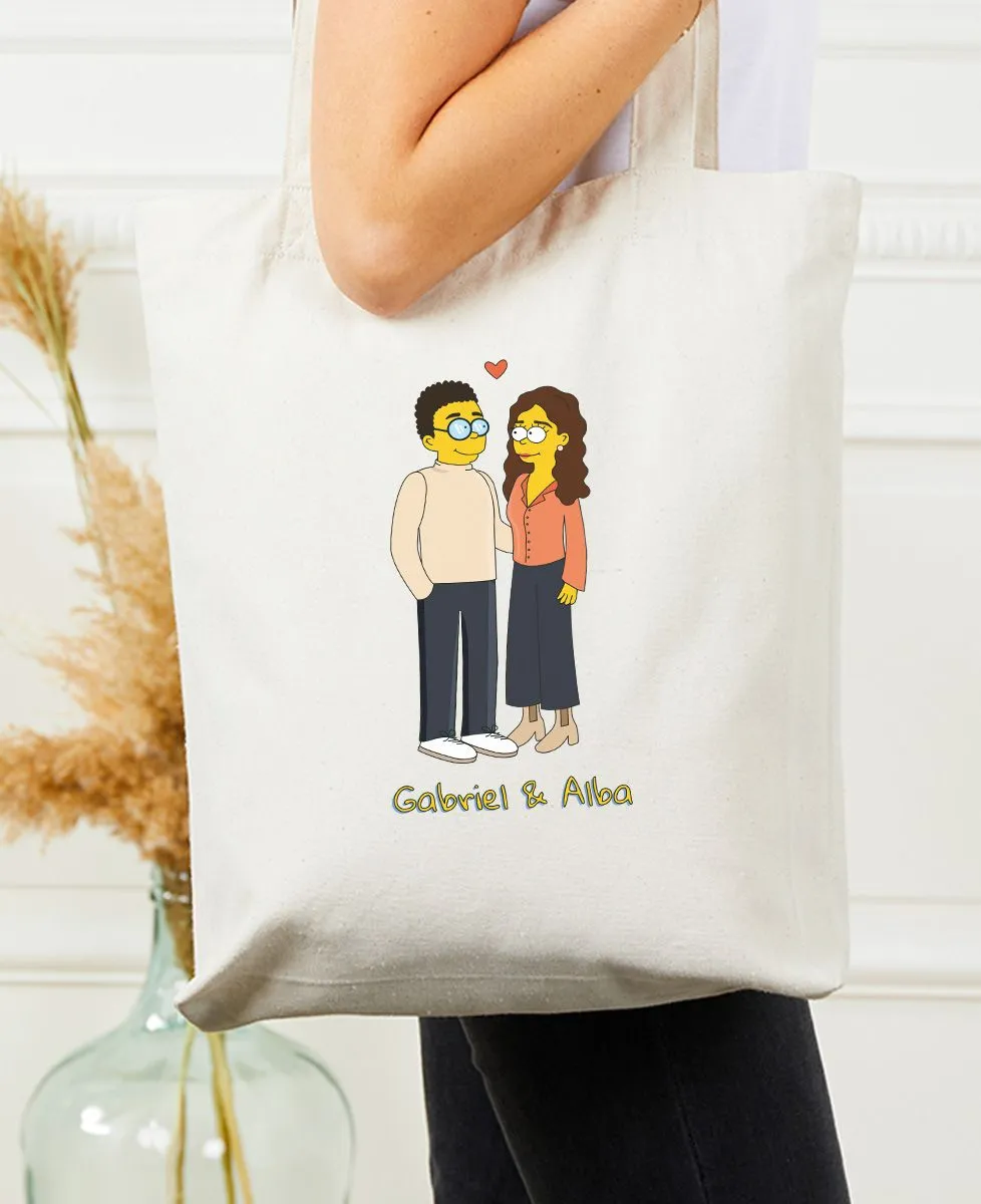 Tote bag Personalized Cartoon Couple