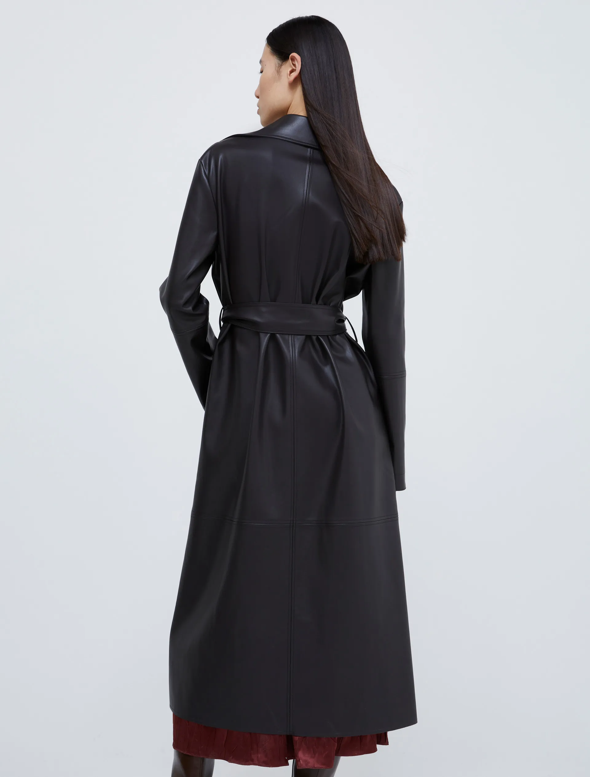 Trench-coat en jersey enduit