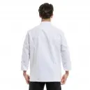 Unisex Long-Sleeve White Kitchen Jacket with Ecru Trim Harti - ROBUR