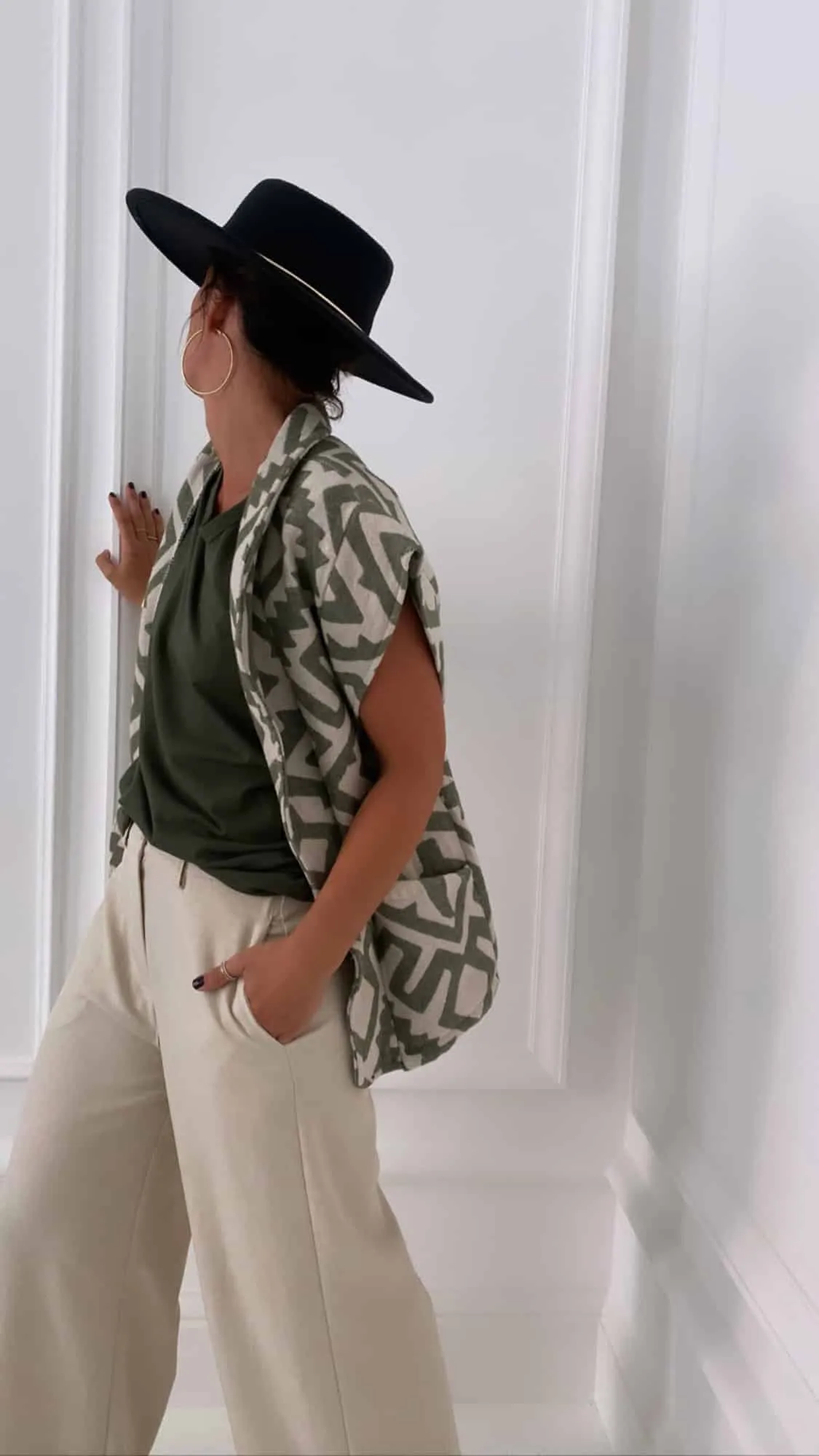 Veste épaulettes kaki à motifs