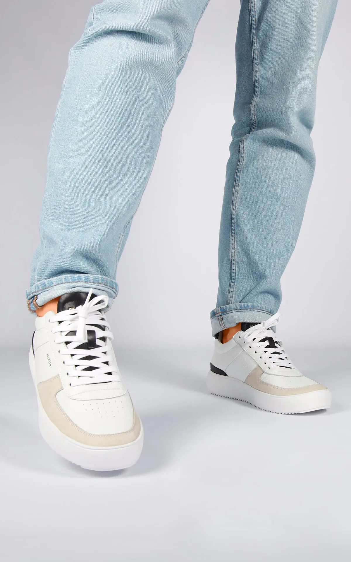 White Leather Basketball Shoes BG166 by Blackstone - La Canadienne - White Leather Shoes