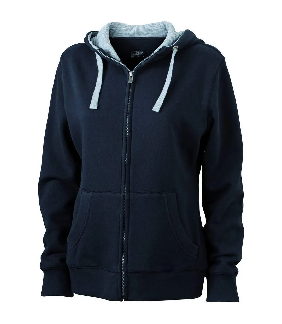 Women's Hooded Zip Sweatshirt - JN962 - Black