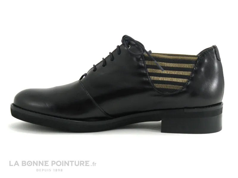 Women's shoes shopping - Folies KARA Black Derby shoes for sale, Richelieu shoes for women.