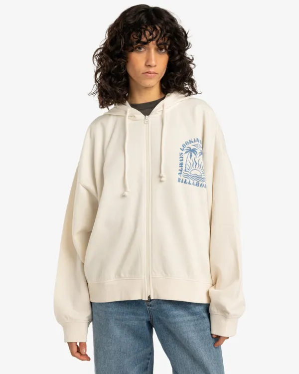 Zippered Hooded Sweatshirt for Women